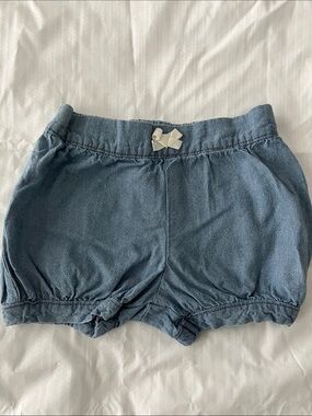 Carter's Denim-Look Bubble Shorts with White Bow